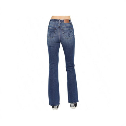 Mid-rise Flared Jeans For Women, Vintage Style, High Elasticity And Comfort
