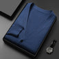 Men's Knitted Cardigan Solid Color And V-neck Basic Style Sweater Coat For Men