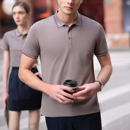 Embroidered Short Sleeved Polo Shirt With Collar For Workwear