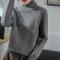 Women's High-neck Loose Slim-fit Lapel Wool Sweater Base Layer