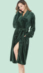 Winter Flannel Lovers Robe Gown Elegant Solid Casual Sleepwe