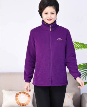 Middle-aged And Elderly Thickened Fleece Hooded Sweatshirt