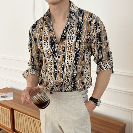 Floral Niche Thin Trendy High Sense Loose Short Sleeve Shirt