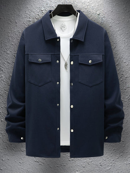 Men's Casual Spring And Autumn Solid Color Single-breasted Jacket Coat