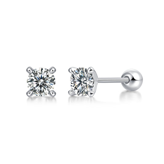 Time Imprint - Earrings Set With 0.5-carat Top-quality Moissanite S925 Silver And Platinum-plated Stud Earrings, A Fashionable And Trendy Accessory, Can Be Tested With A Diamond Pen