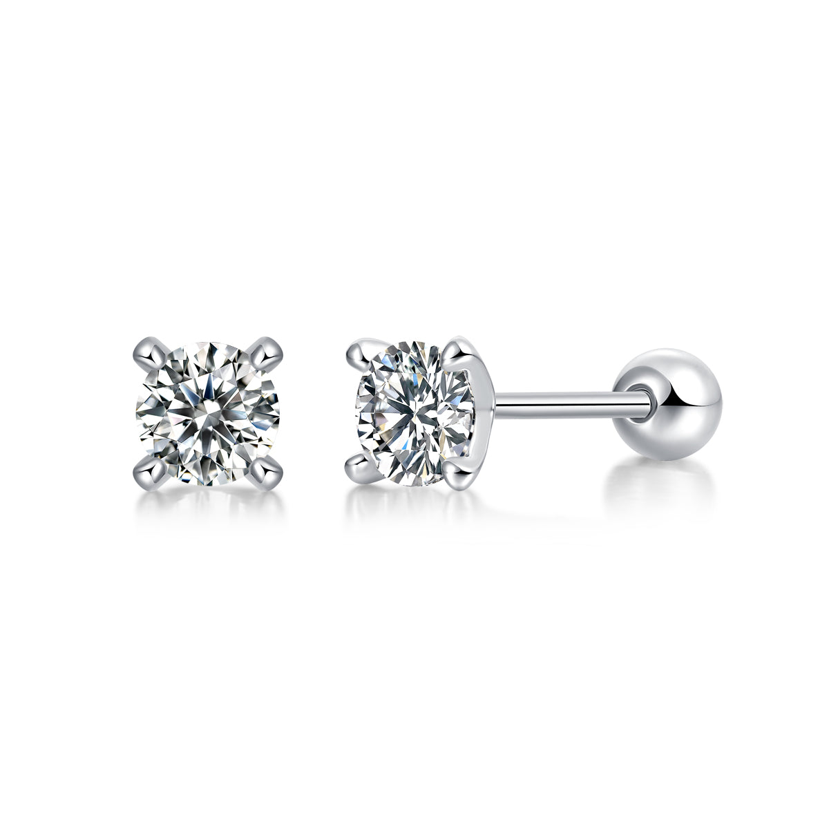 Time Imprint - Earrings Set With 0.5-carat Top-quality Moissanite S925 Silver And Platinum-plated Stud Earrings, A Fashionable And Trendy Accessory, Can Be Tested With A Diamond Pen