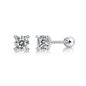Time Imprint - Earrings Set With 0.5-carat Top-quality Moissanite S925 Silver And Platinum-plated Stud Earrings, A Fashionable And Trendy Accessory, Can Be Tested With A Diamond Pen
