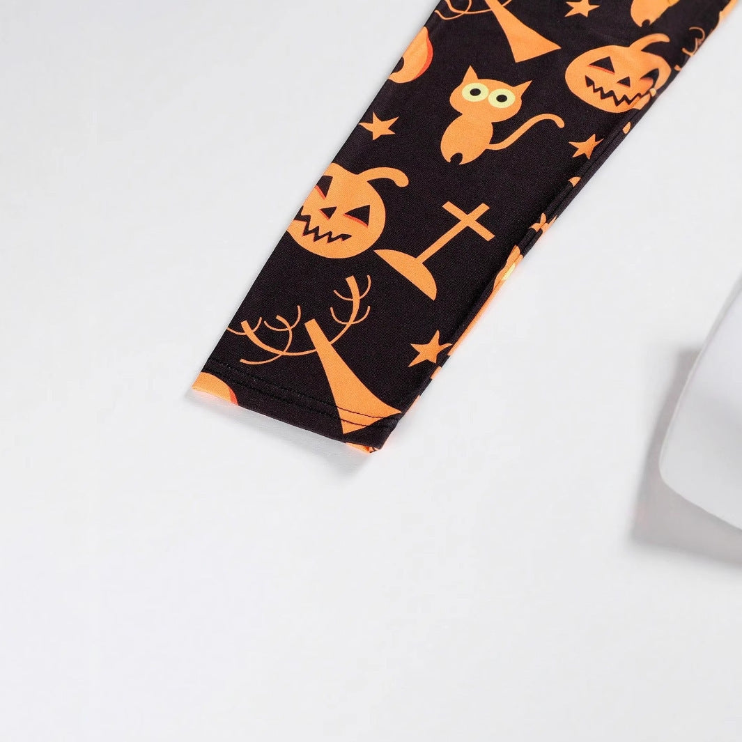 Digital Printing Halloween Round Neck Long Sleeve Plus Size T-shirt