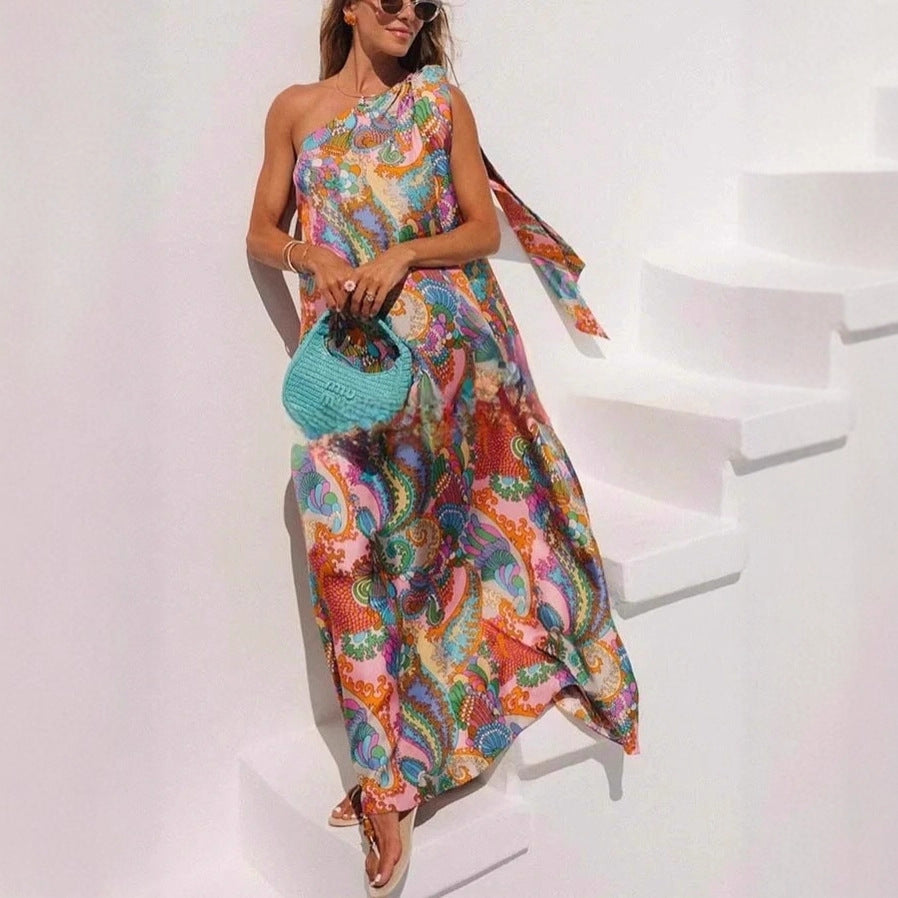 Fashion Casual Printing Holiday Women's Dress