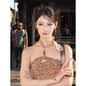 Halter Graceful Vest Leopard-print Slim-fit Off-the-shoulder Lace-up Top