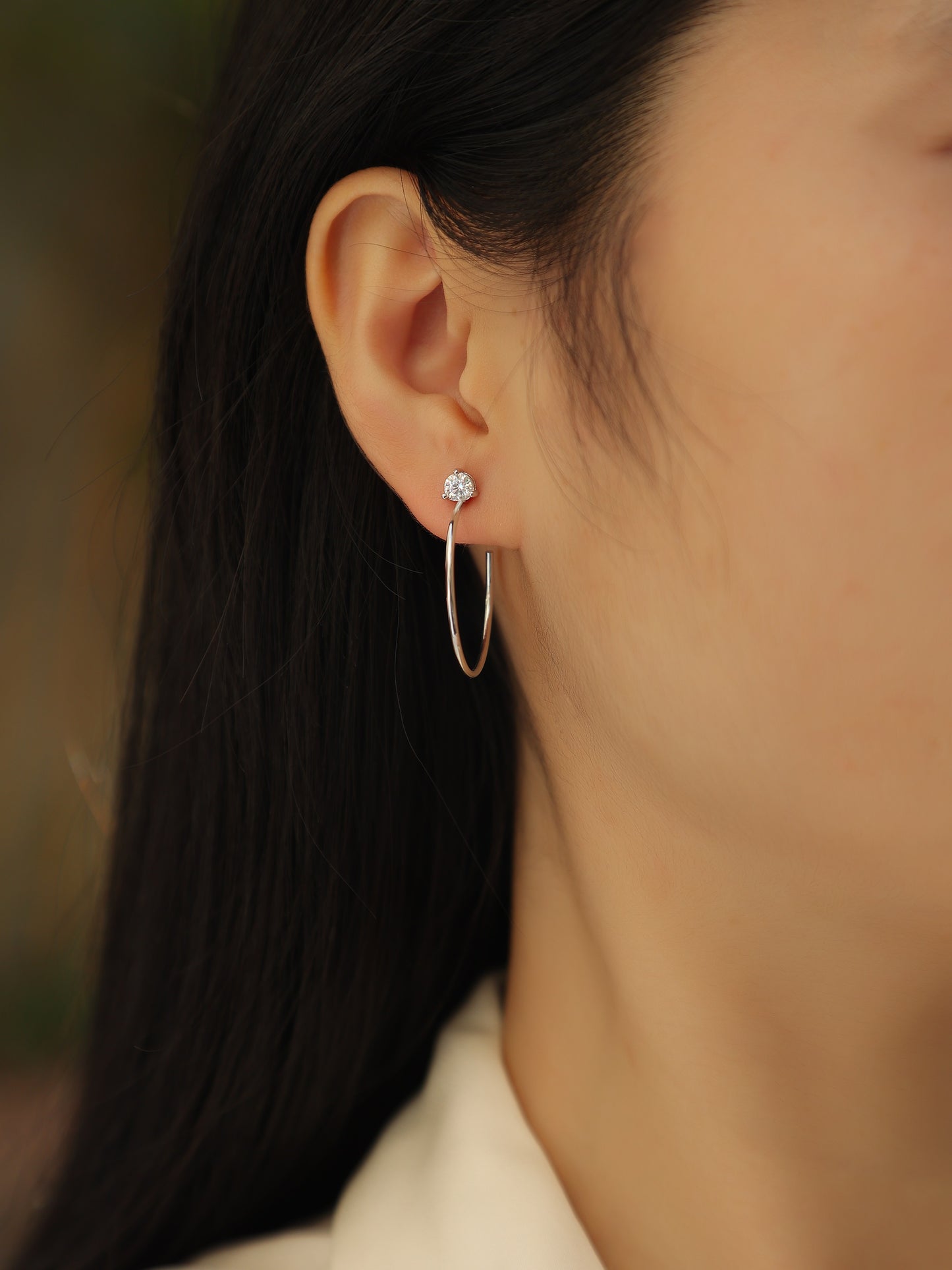 A Charming Afternoon - Earrings Set With Top-quality Moissanite S925 Silver And Platinum-plated Stud Earrings, A Fashionable And Trendy Accessory, Can Be Tested With A Diamond Pen