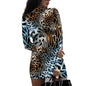 Women's High Neck Sexy Printed Dress