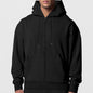 Fall Winter Men's Solid Color Long-sleeve Zipper Hooded Sports Casual Fleece Warm Sweatshirt