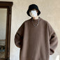 Spring And Autumn Ins Fashion Brand Loose And Idle Solid Color Sweater Round Neck Sweater For Men