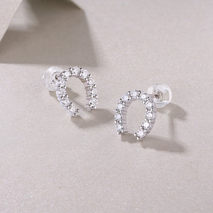 Seize Happiness - Earrings Set With Top-quality Moissanite S925 Silver And Platinum-plated Stud Earrings Are Fashionable And Trendy Accessories That Can Be Tested With A Diamond Pen