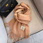 Pure Wool Students Warm-keeping All-matching Tassel Narrow Scarf Couple Wholesale
