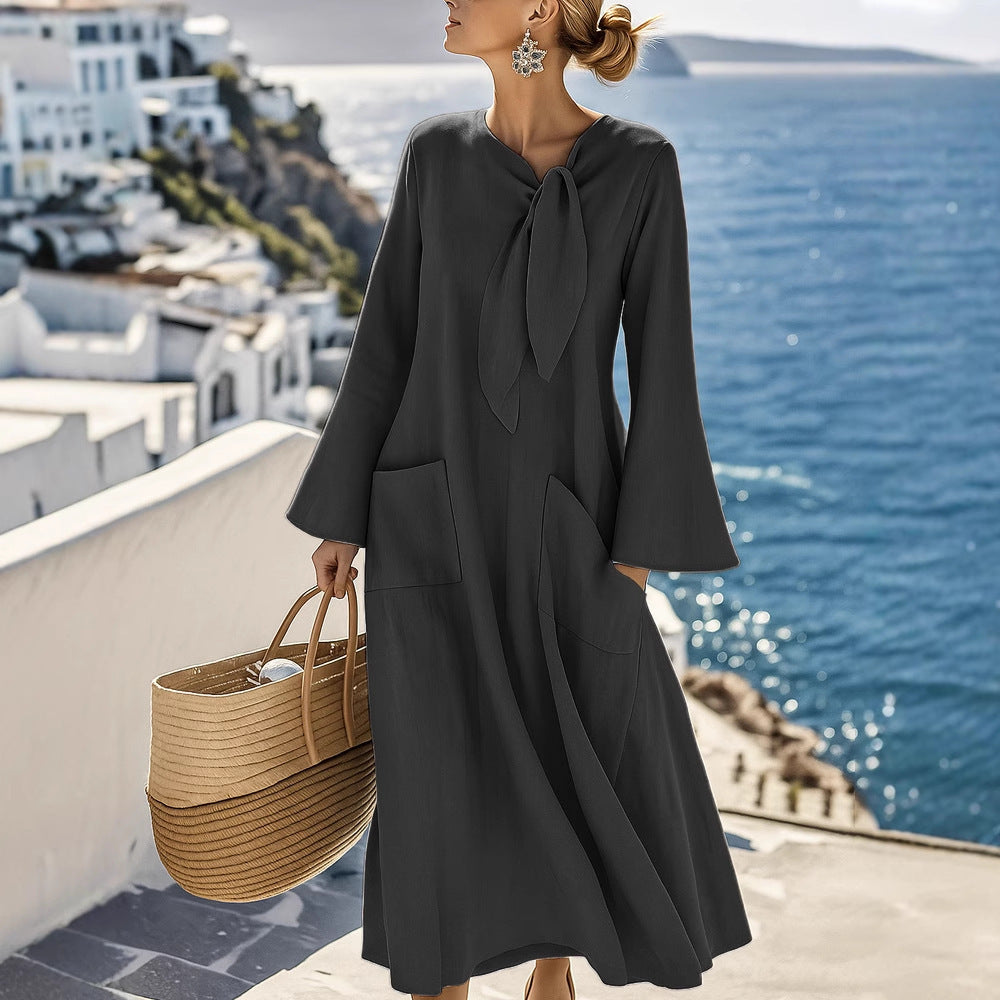Women's Casual Loose Fashion Solid Color Dress