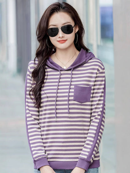 Loose Fashionable Stylish Korean Style Plus Size All-matching Long-sleeve T-shirt