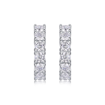 Pursuit - Top-quality Moissanite S925 Silver And Platinum-plated Stud Earrings, A Fashionable And Trendy Accessory, Can Be Tested With A Diamond Pen