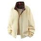 Men's Coat Workwear Stand Collar Jacket Pu Short Top