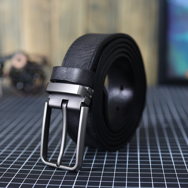 Men's Vintage Genuine Leather Belt With Pin Buckle