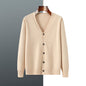 V-neck Knitted Cardigan Coat Men's Andy Velvet Long Sleeve