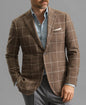 Light Business Men's Suit Printed Checks Coat