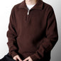 Half Zipped Stand Collar Sweater Men's Autumn And Winter Idle Style