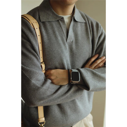 Lapel Warm Men's Long Sleeve Base