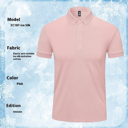 Summer Ice Silk Polo Shirt Overalls