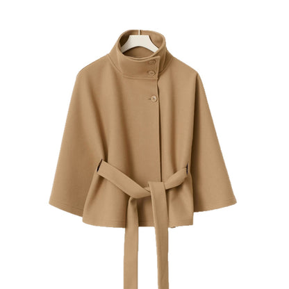 Women's Solid Color Stand-collar Trench Coat
