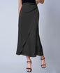 Autumn New Faux Silk Midi Skirt Satin