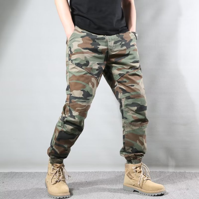 Mens Japanese-Style Retro Camo Ankle-Fit Pants