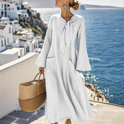 Women's Casual Loose Fashion Solid Color Dress