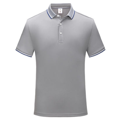 Simple Polo Shirt Short Sleeve Striped Lapel