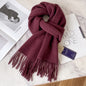 Pure Wool Students Warm-keeping All-matching Tassel Narrow Scarf Couple Wholesale