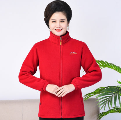 Middle-aged And Elderly Thickened Fleece Hooded Sweatshirt