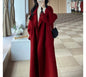 Women's Lace-up Long Elegant Woolen Coat