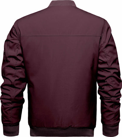 Men's Winter Bomber Jacket, Baseball Jacket Outwear, Thickened Warm Flight Jacket With Ribbed Cuffs, Windproof Casual Coat