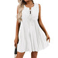 Lace-up Fashion Short Sleeveless Holiday Dress