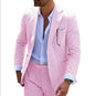 Men's Two-piece Suit Seersucker Summer