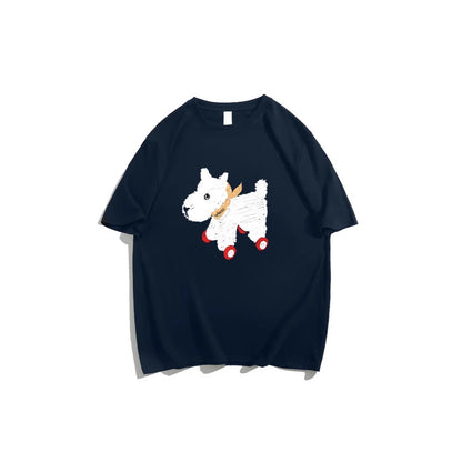 Women's Summer American Retro Loose-fitting Pure Cotton Short Sleeves