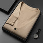 Men's Knitted Cardigan Solid Color And V-neck Basic Style Sweater Coat For Men