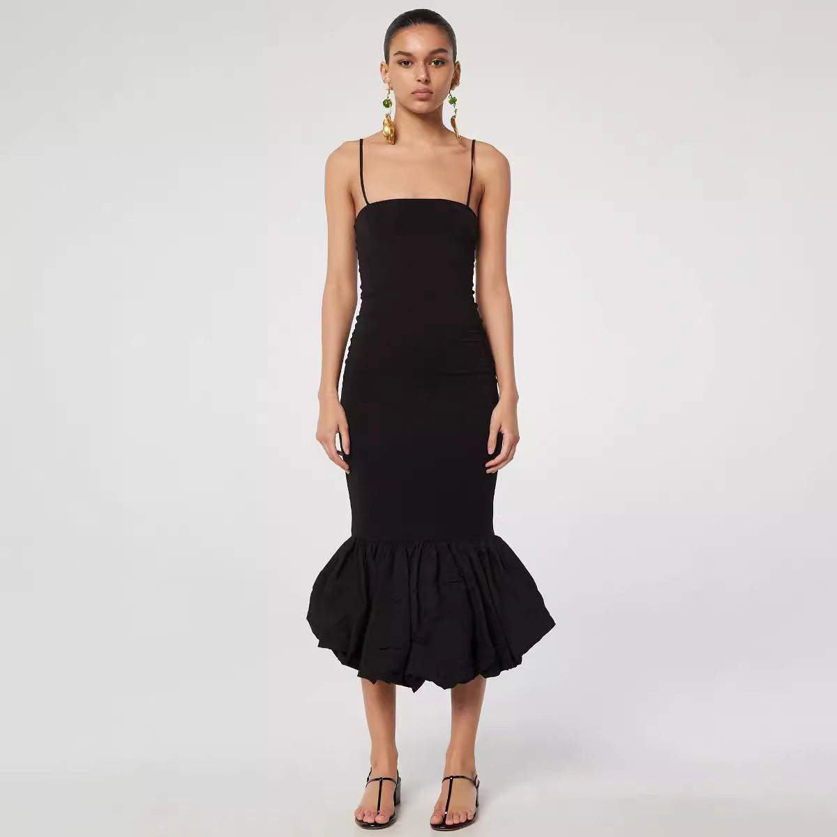 Sling Long Knitted Fishtail Dress Women