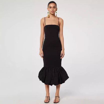 Sling Long Knitted Fishtail Dress Women