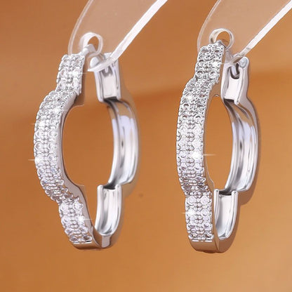 Heart-shaped Micro-inlaid Zirconia Sparkling Peach Heart Design Exquisite Earrings