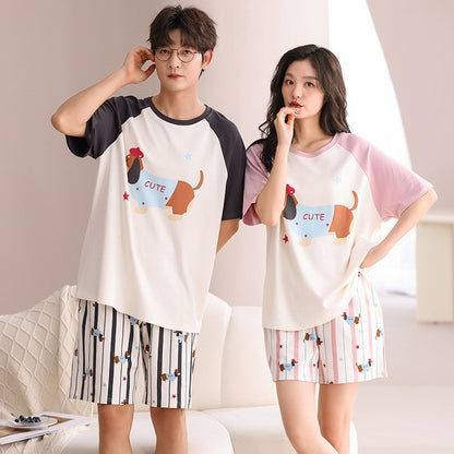 Outdoor Wear Loose Short-sleeved Shorts Couple Pajamas