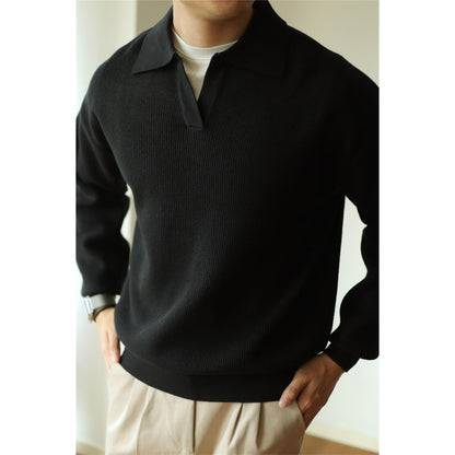 Lapel Warm Men's Long Sleeve Base