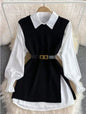 Women Vintage Apricot Split Hem Rib Knit Vest