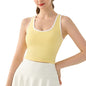 Nude Feel Yoga Clothes Vest Semi-fixed Cup Tennis Training Workout Bra Color Contrast Short